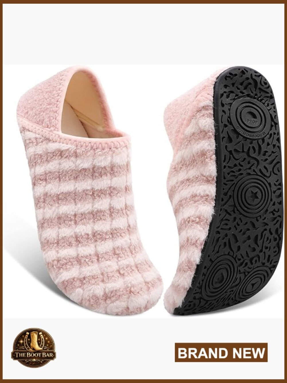 Cozy Unisex Slippers with Rubber Sole, Non-Slip Indoor/Outdoor